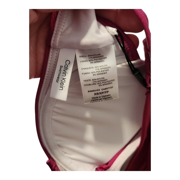 Calvin Klein NWT Women's Twist-Front Underwire Bikini Top Fuschia Shimmer, XS, S - Picture 7 of 12